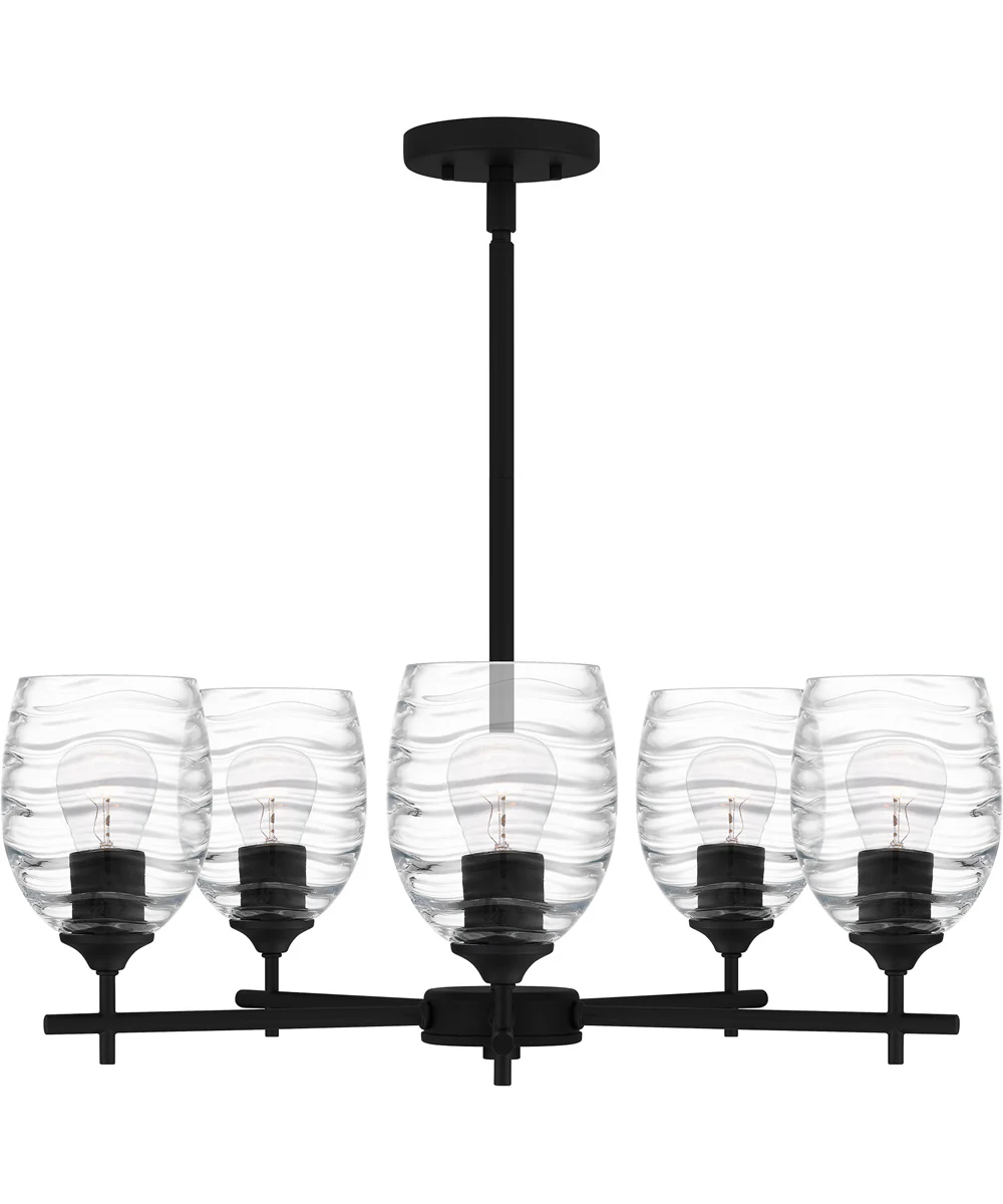 Lucy 5-light Chandelier Matte Black - Image 3