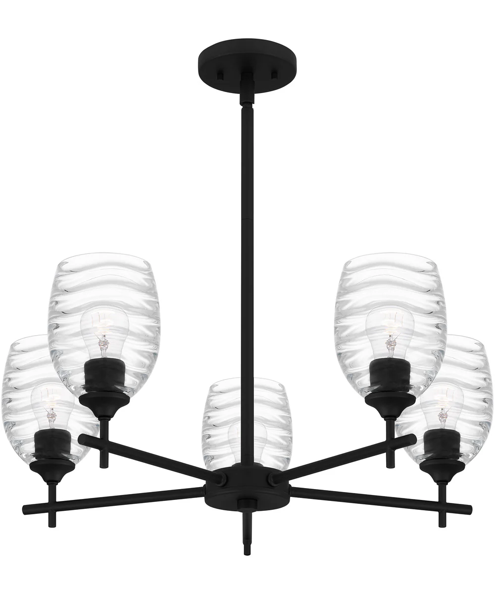 Lucy 5-light Chandelier Matte Black - Image 4