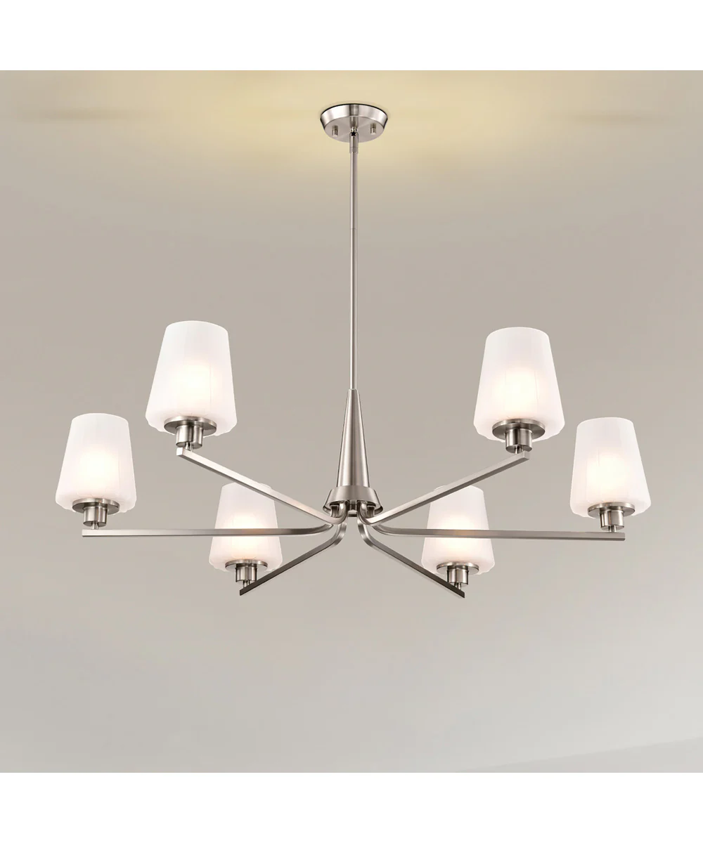 Lune 6-Light Chandelier Brushed Nickel - Image 3