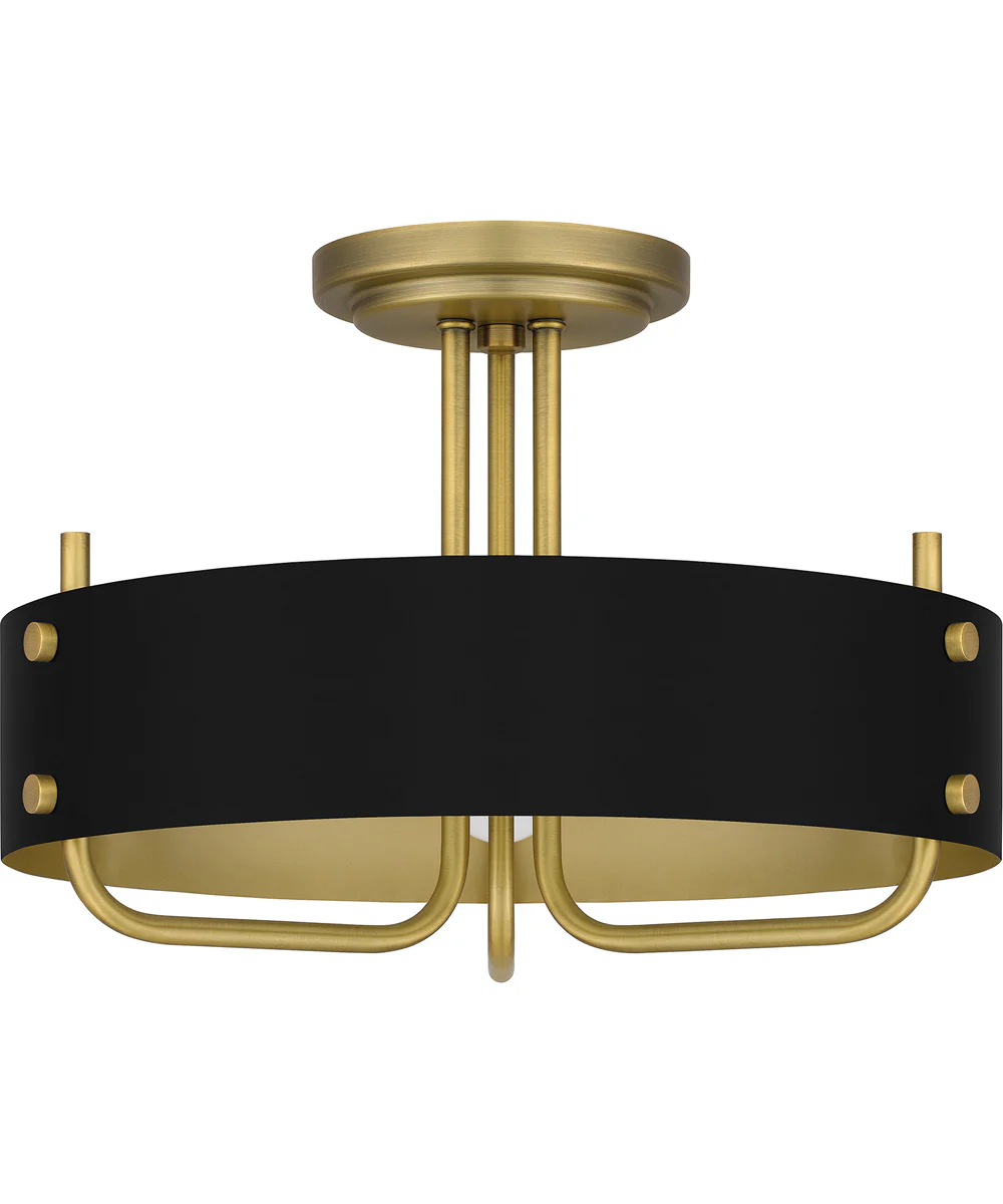 Madden Large 3-light Semi Flush Mount Aged Brass - Image 2