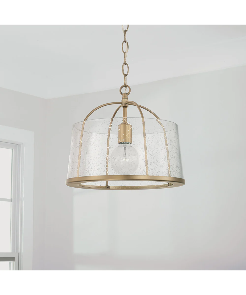 Madison 1-Light Dual-Mount Semi-Flush/Pendant Mount Aged Brass - Image 3