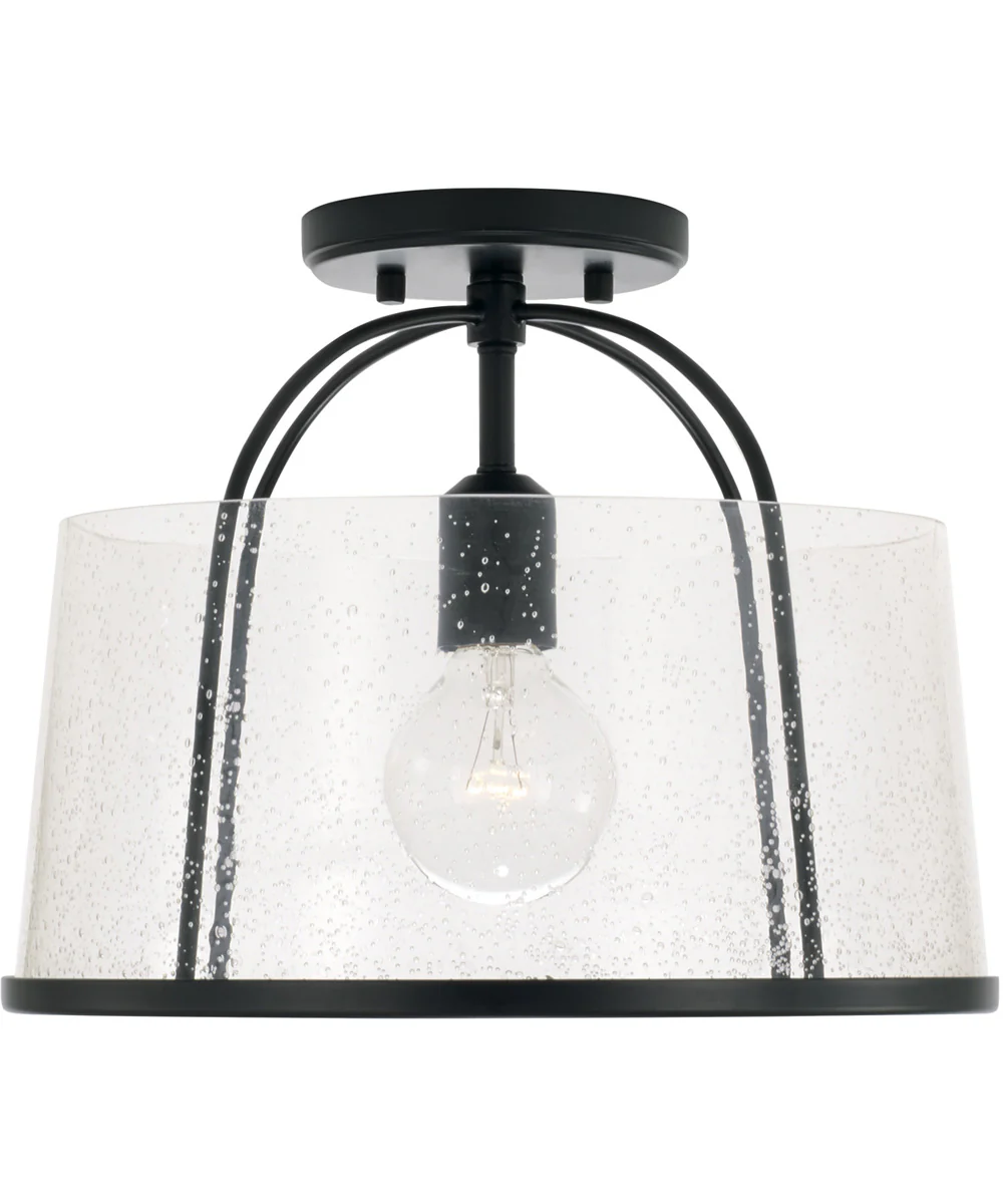 Madison 1-Light Dual-Mount Semi-Flush/Pendant Mount Matte Black