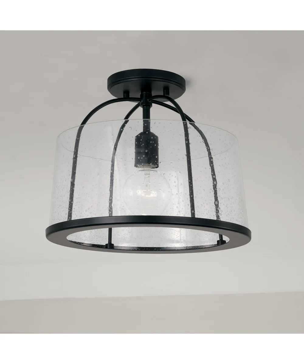 Madison 1-Light Dual-Mount Semi-Flush/Pendant Mount Matte Black - Image 5