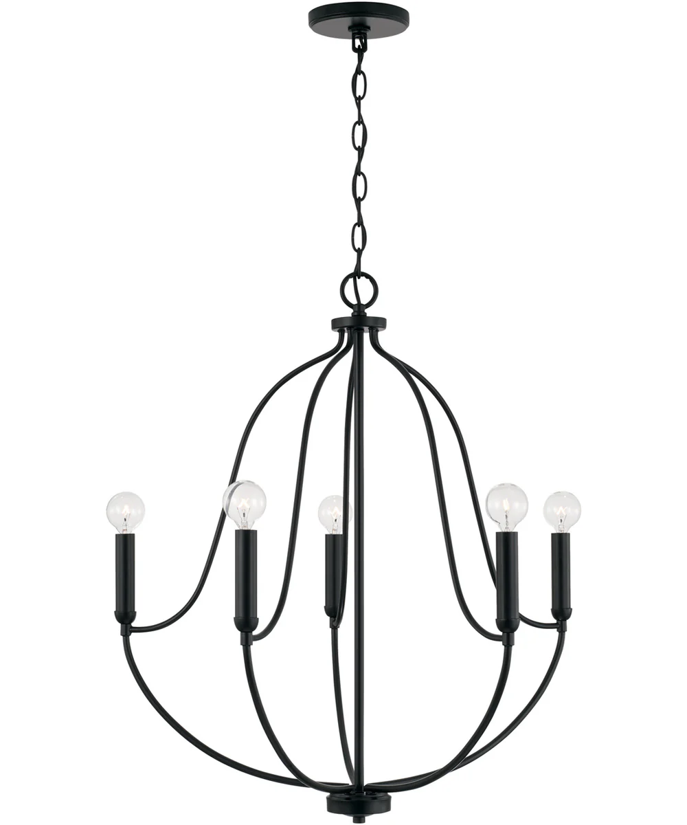 Madison 5-Light Chandelier Matte Black - Image 4