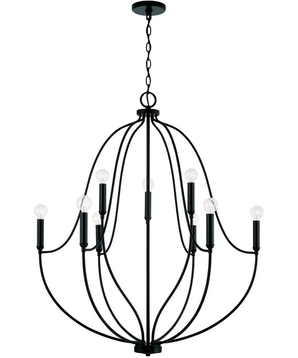 Madison 9-Light Chandelier Matte Black