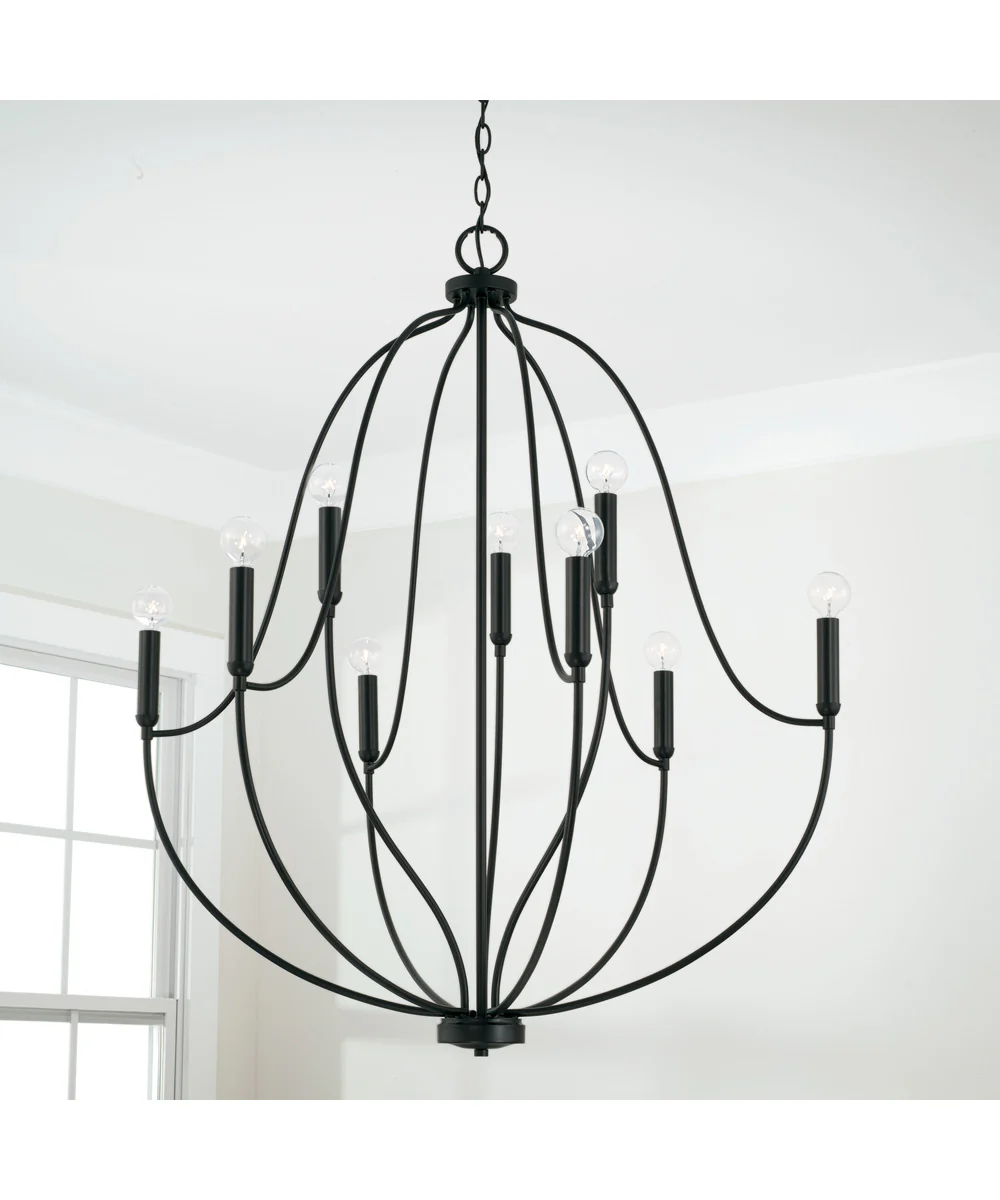 Madison 9-Light Chandelier Matte Black - Image 2
