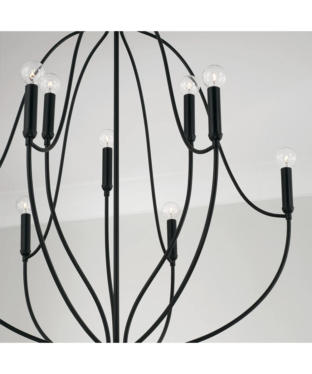 Madison 9-Light Chandelier Matte Black - Image 3