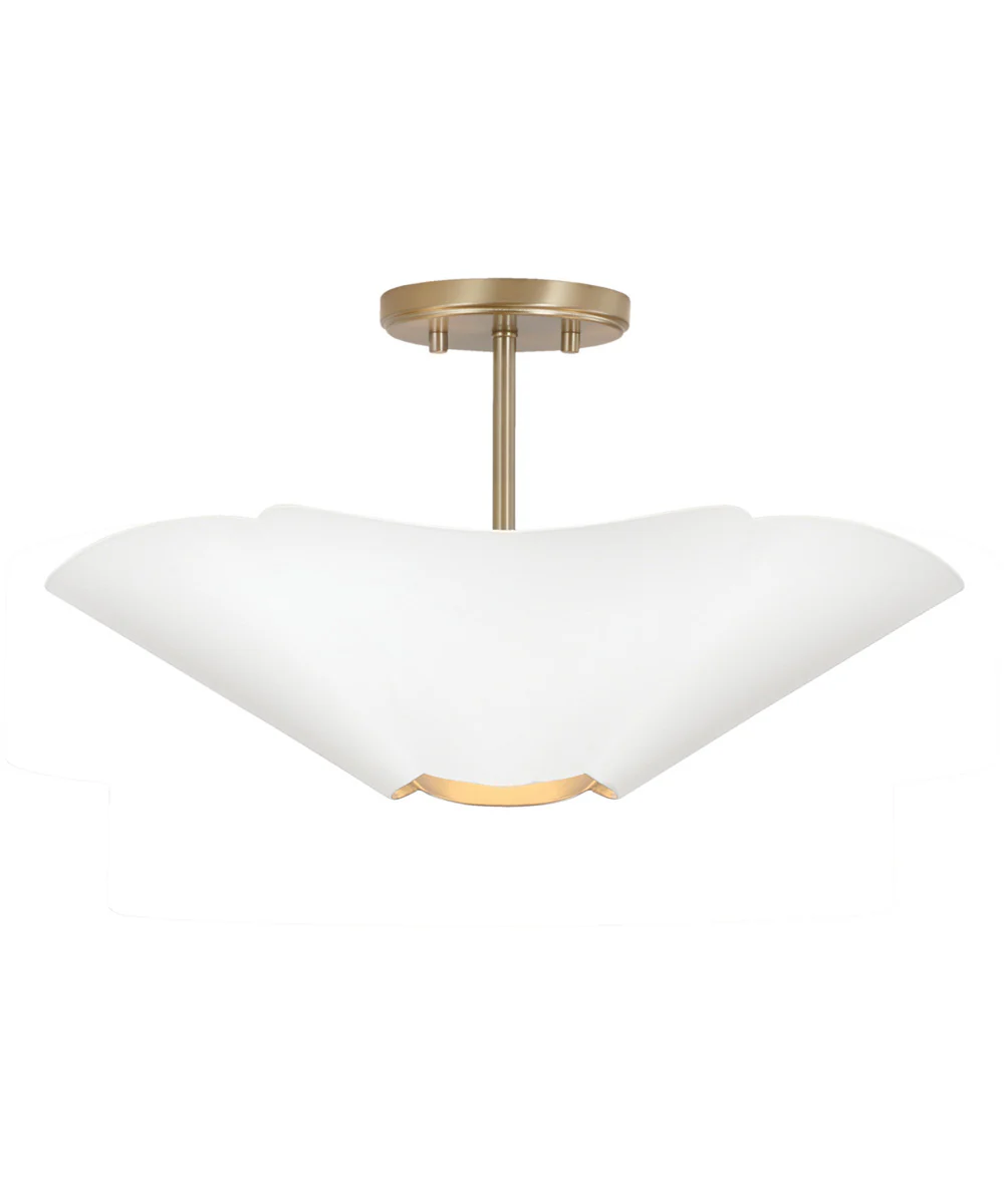 Maeve 4-Light Pendant Matte Brass and White