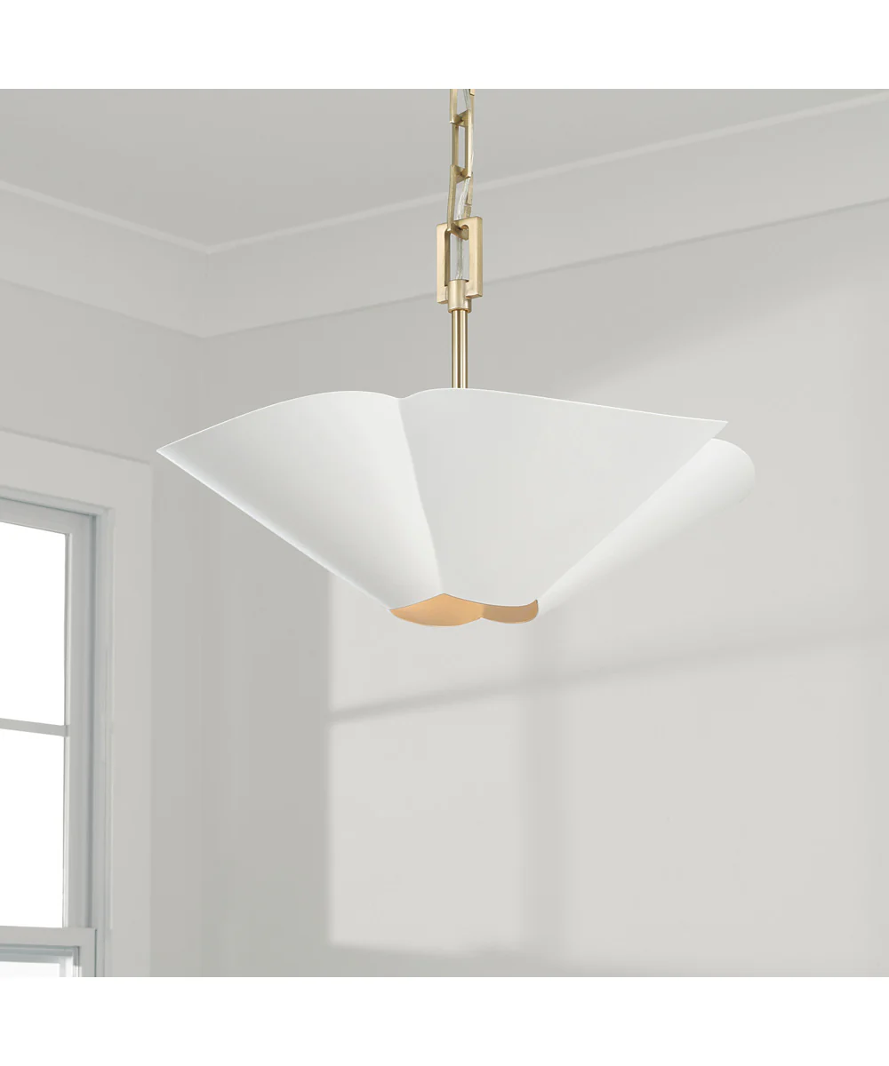 Maeve 4-Light Pendant Matte Brass and White - Image 2