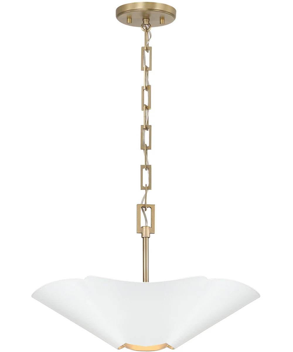 Maeve 4-Light Pendant Matte Brass and White - Image 3