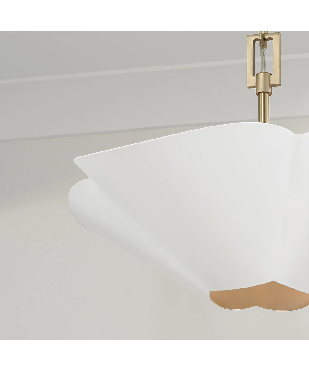 Maeve 4-Light Pendant Matte Brass and White - Image 5