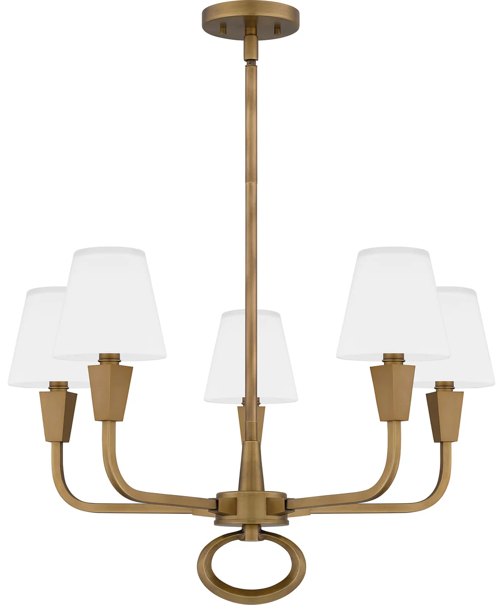Mallory 5-light Chandelier Weathered Brass - Image 2