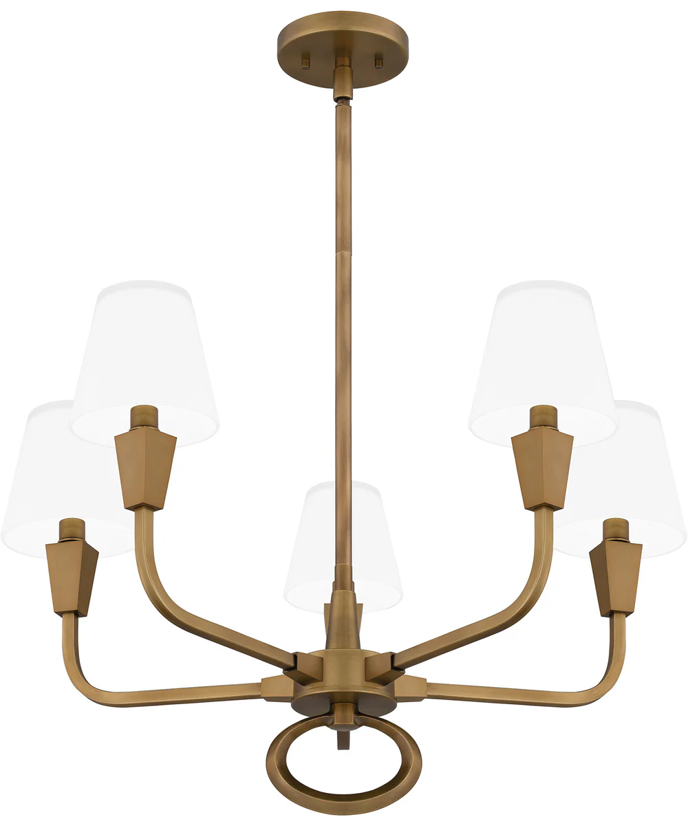 Mallory 5-light Chandelier Weathered Brass - Image 4