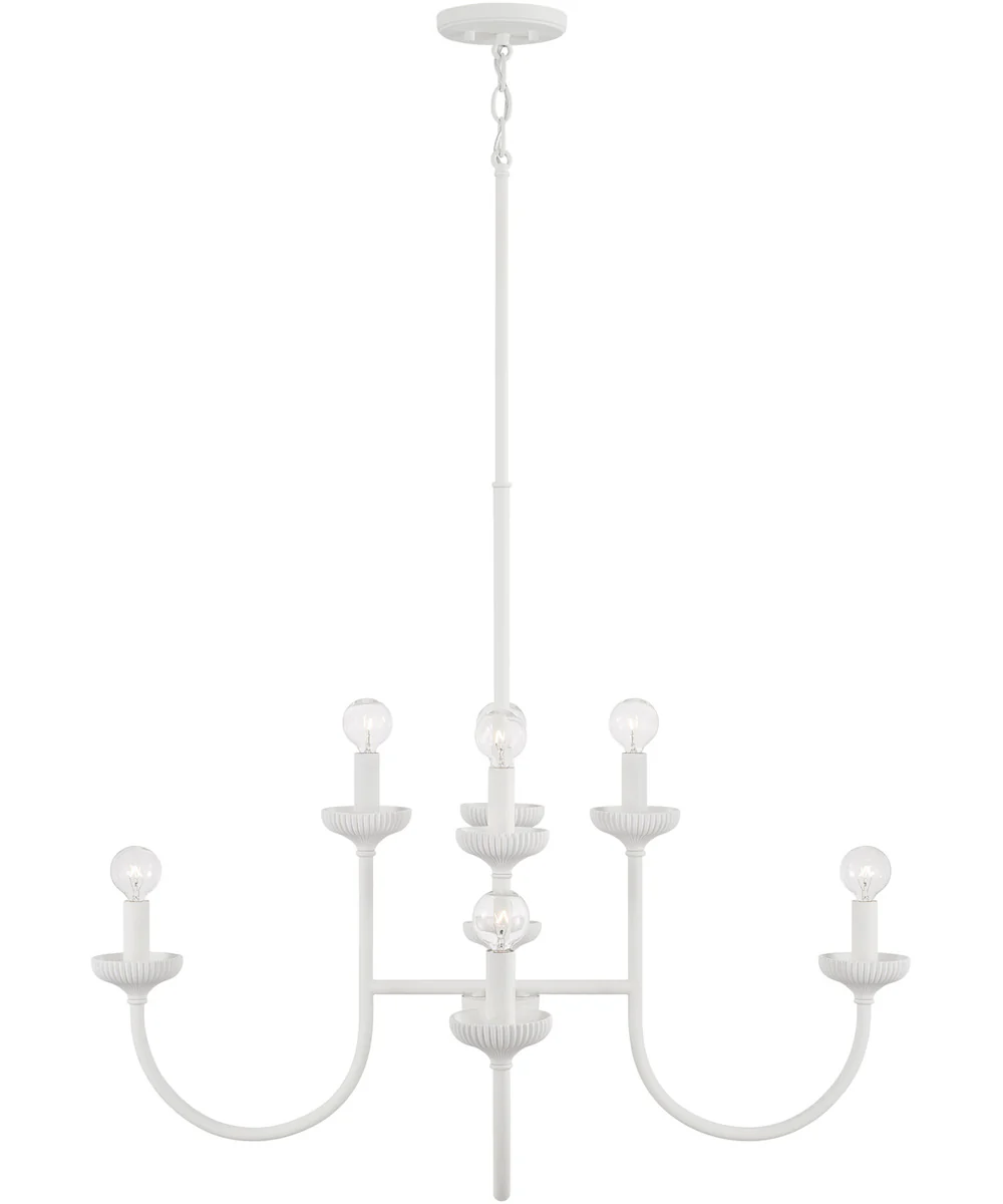 Mallory 8-Light Chandelier Ceramic White - Image 3