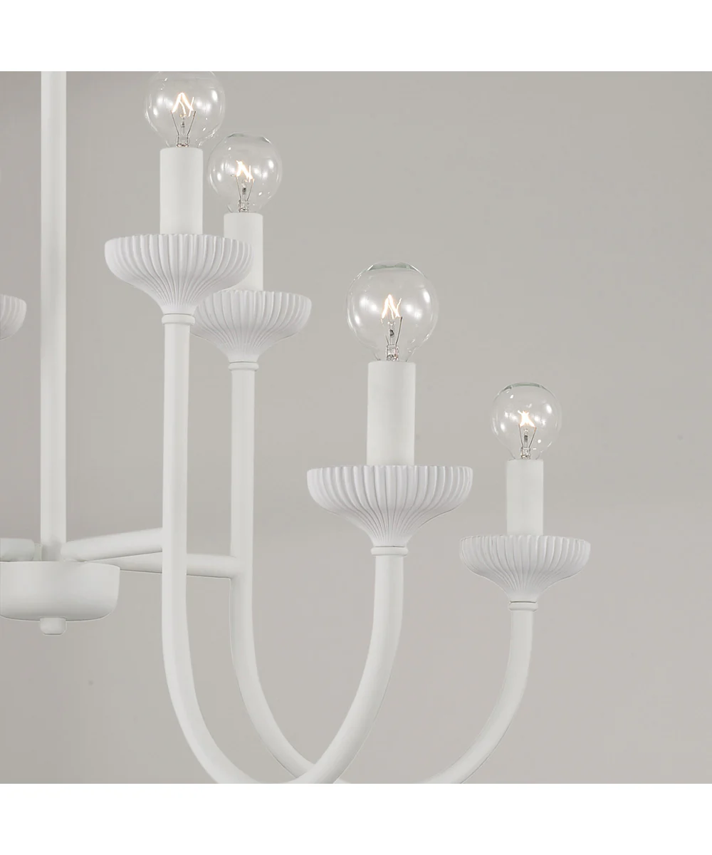 Mallory 8-Light Chandelier Ceramic White - Image 4