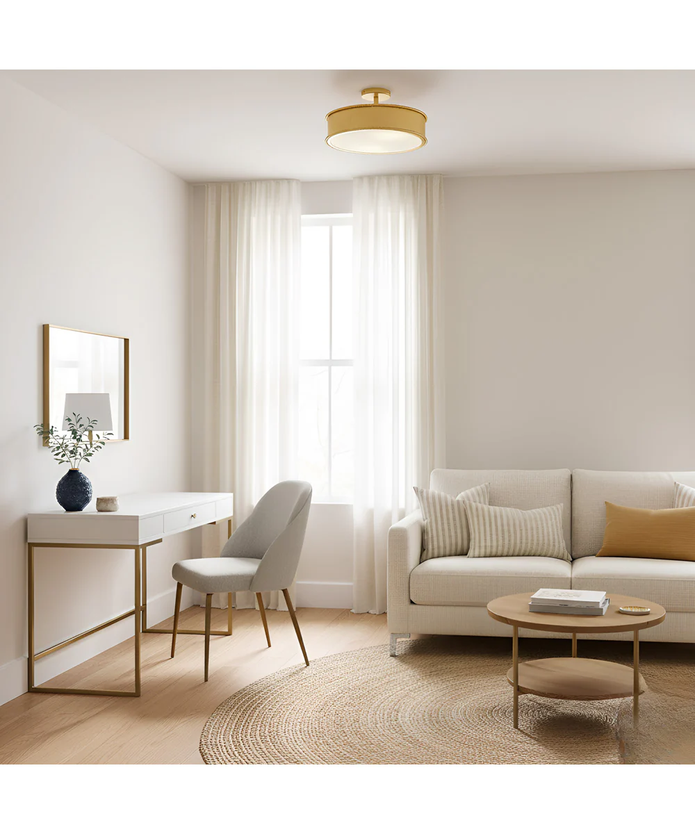 Mara 3-light Semi Flush Mount Gold Leaf - Image 3