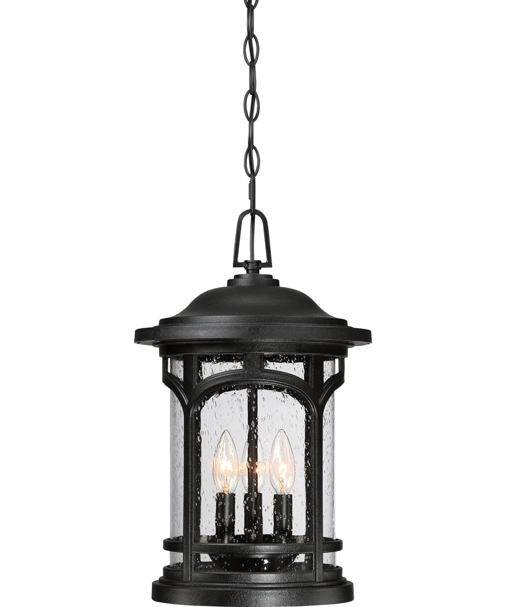 Marblehead Large 3-light Outdoor Pendant Light Coastal Armour Mystic Black