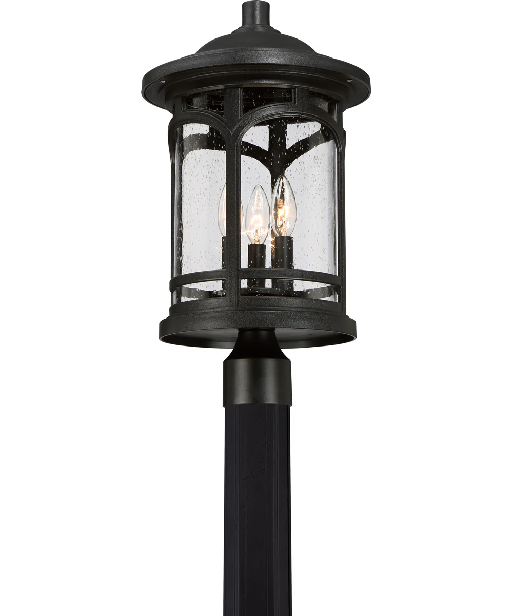 Marblehead Large 3-light Outdoor Post Light Coastal Armour Mystic Black - Image 5