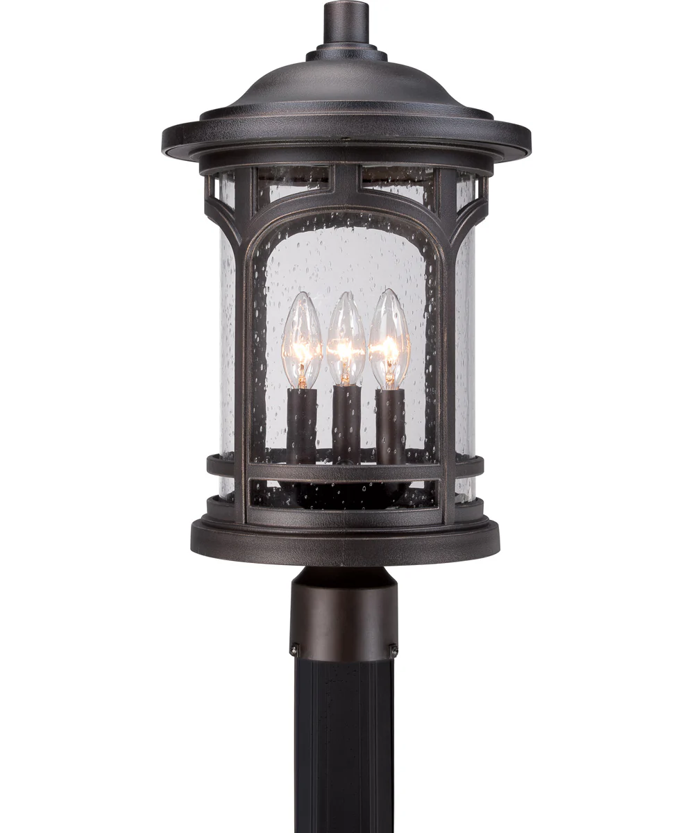 Marblehead Large 3-light Outdoor Post Light  Coastal Armour Palladian Bronze