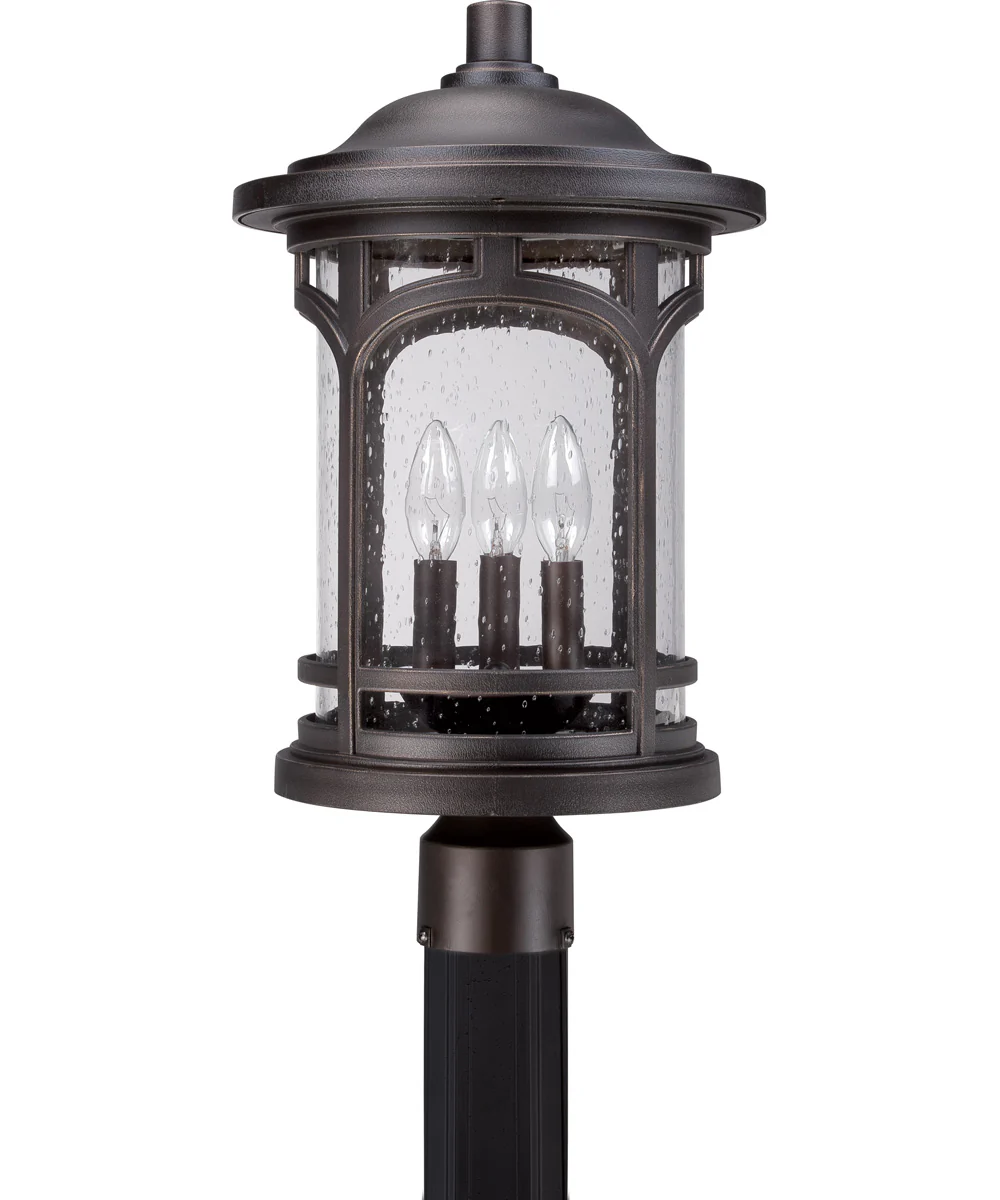 Marblehead Large 3-light Outdoor Post Light  Coastal Armour Palladian Bronze - Image 3