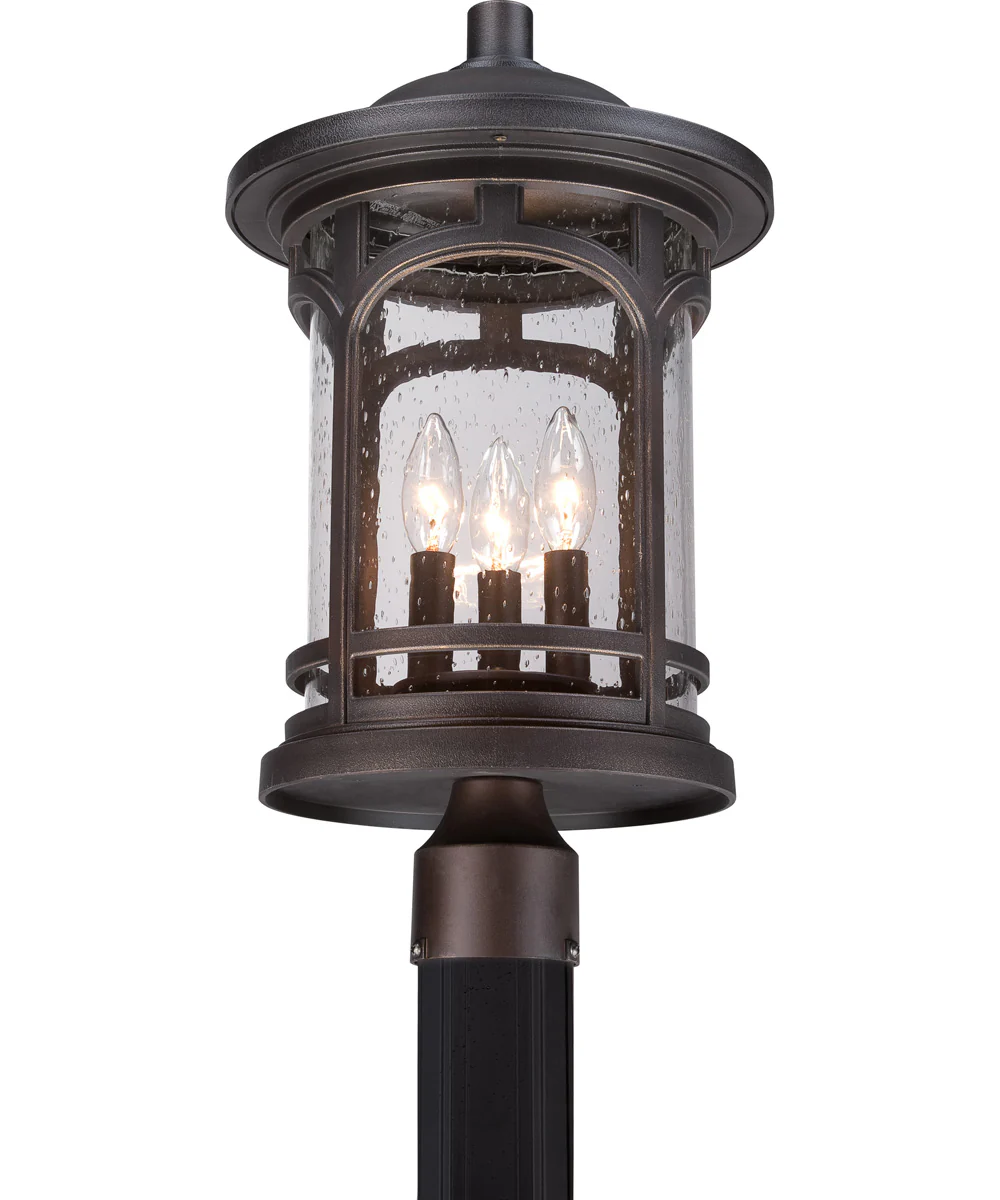 Marblehead Large 3-light Outdoor Post Light  Coastal Armour Palladian Bronze - Image 4
