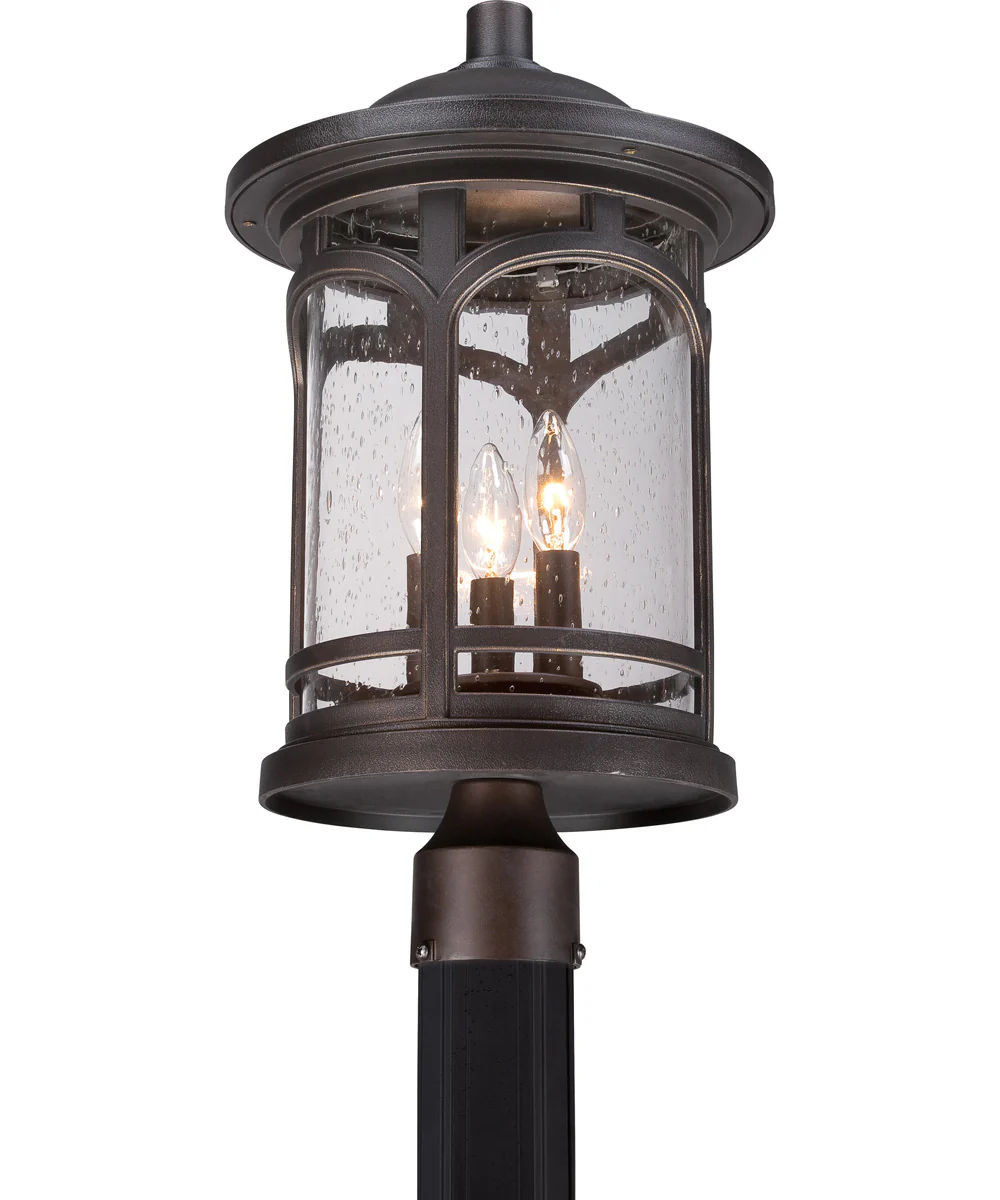 Marblehead Large 3-light Outdoor Post Light  Coastal Armour Palladian Bronze - Image 6