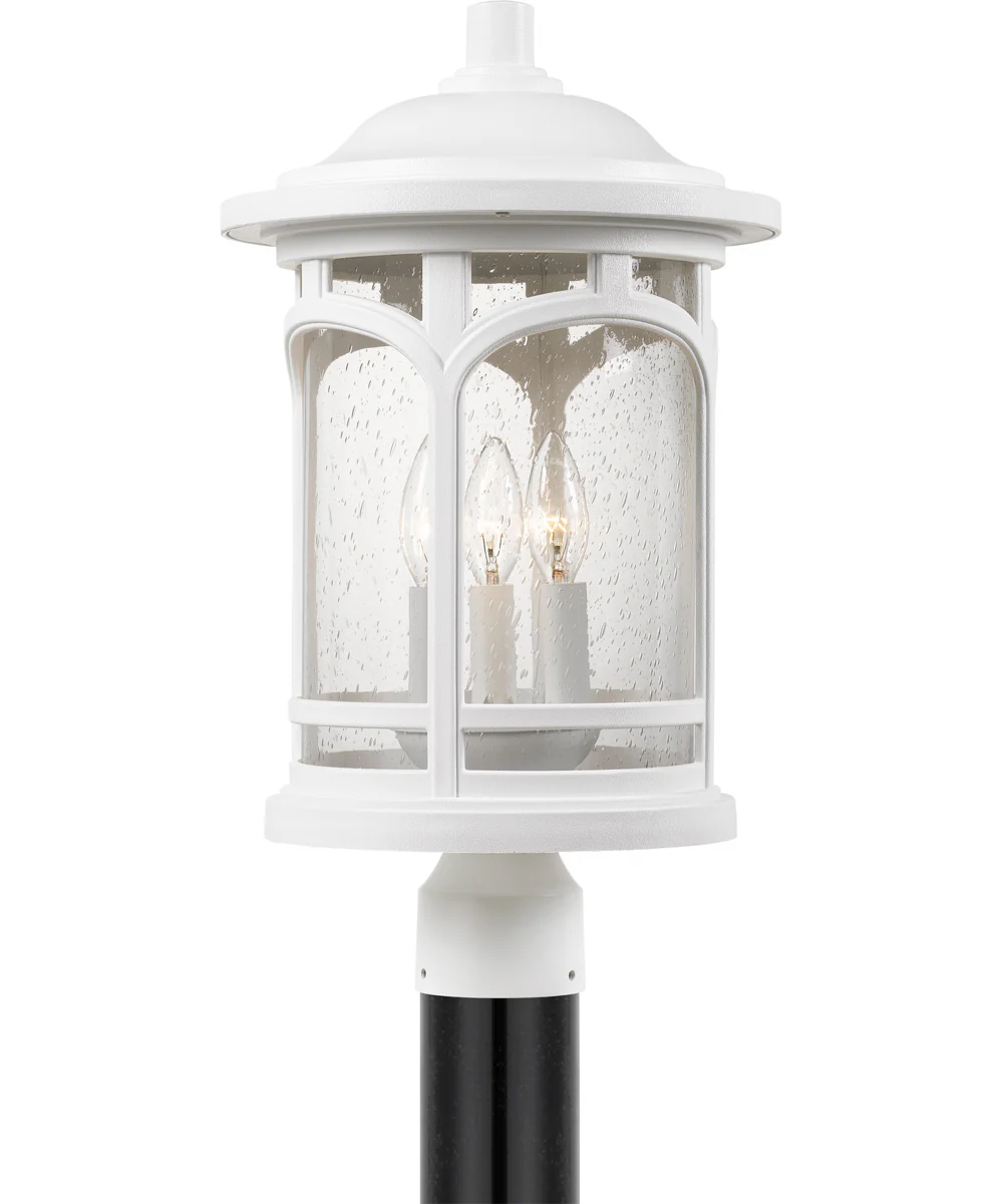 Marblehead Large 3-light Outdoor Post Light Coastal Armour White Lustre