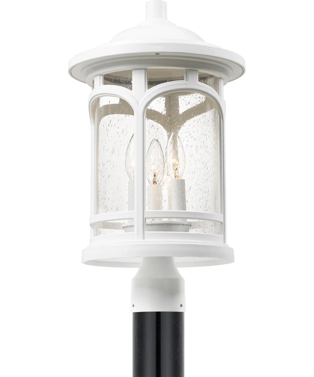 Marblehead Large 3-light Outdoor Post Light Coastal Armour White Lustre - Image 4