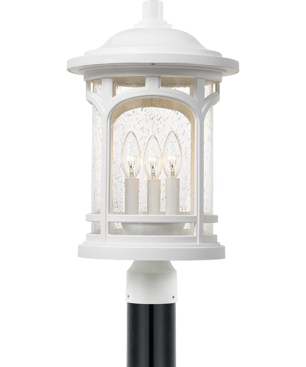 Marblehead Large 3-light Outdoor Post Light Coastal Armour White Lustre - Image 5