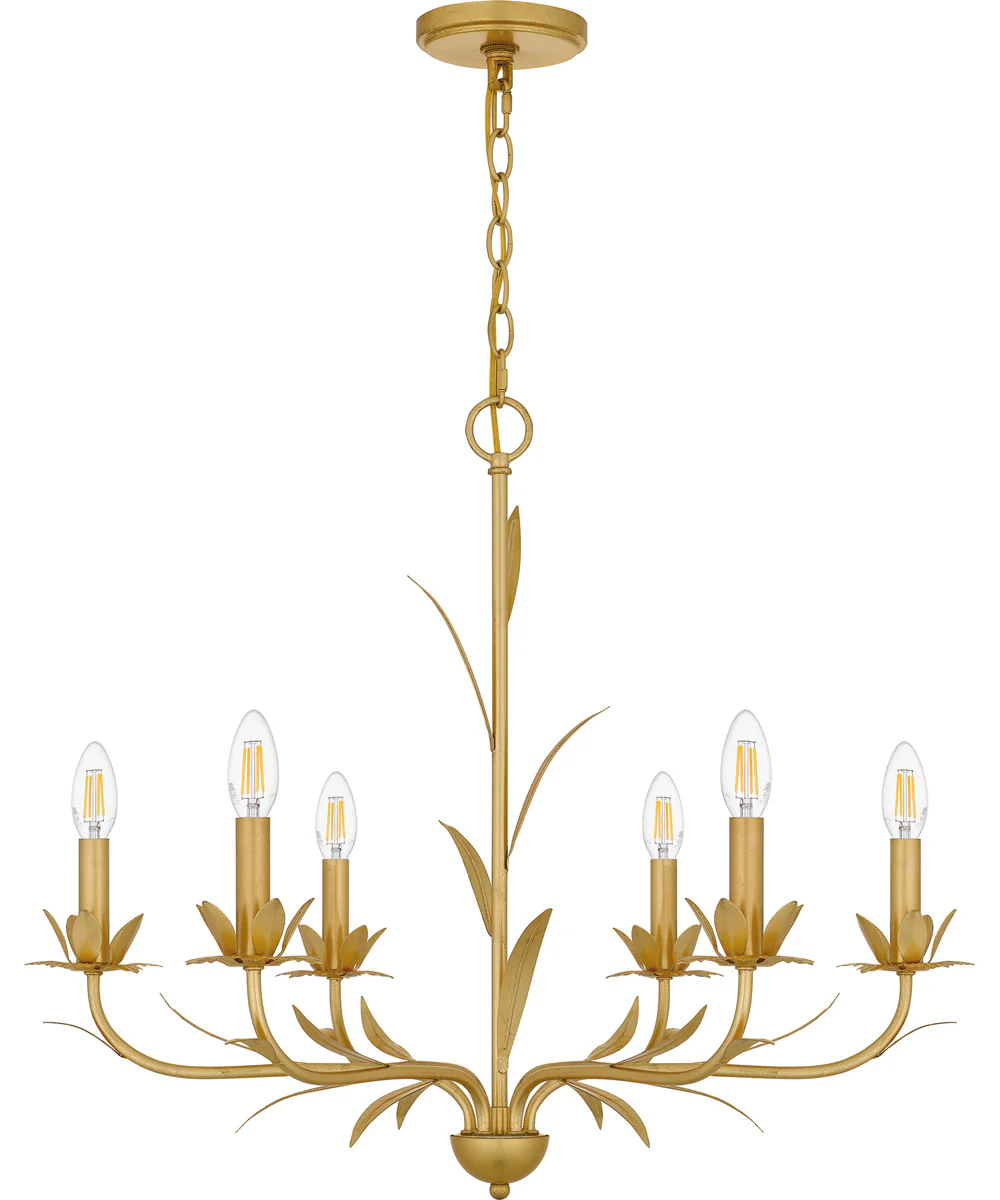Maria 6-light Chandelier Gold Leaf - Image 2