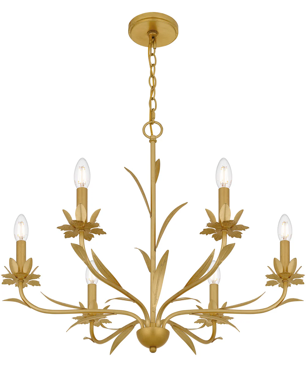 Maria 6-light Chandelier Gold Leaf - Image 4
