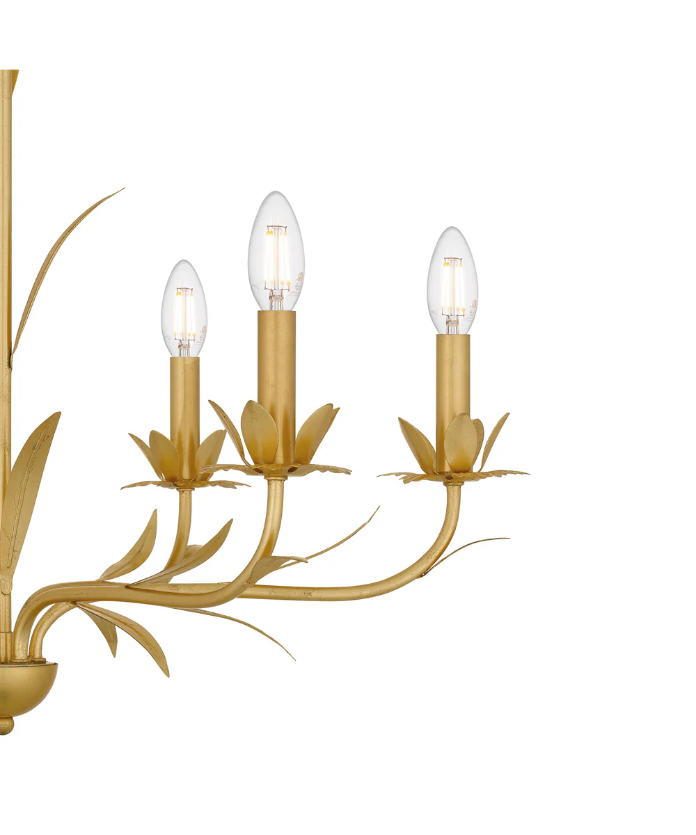 Maria 6-light Chandelier Gold Leaf - Image 5