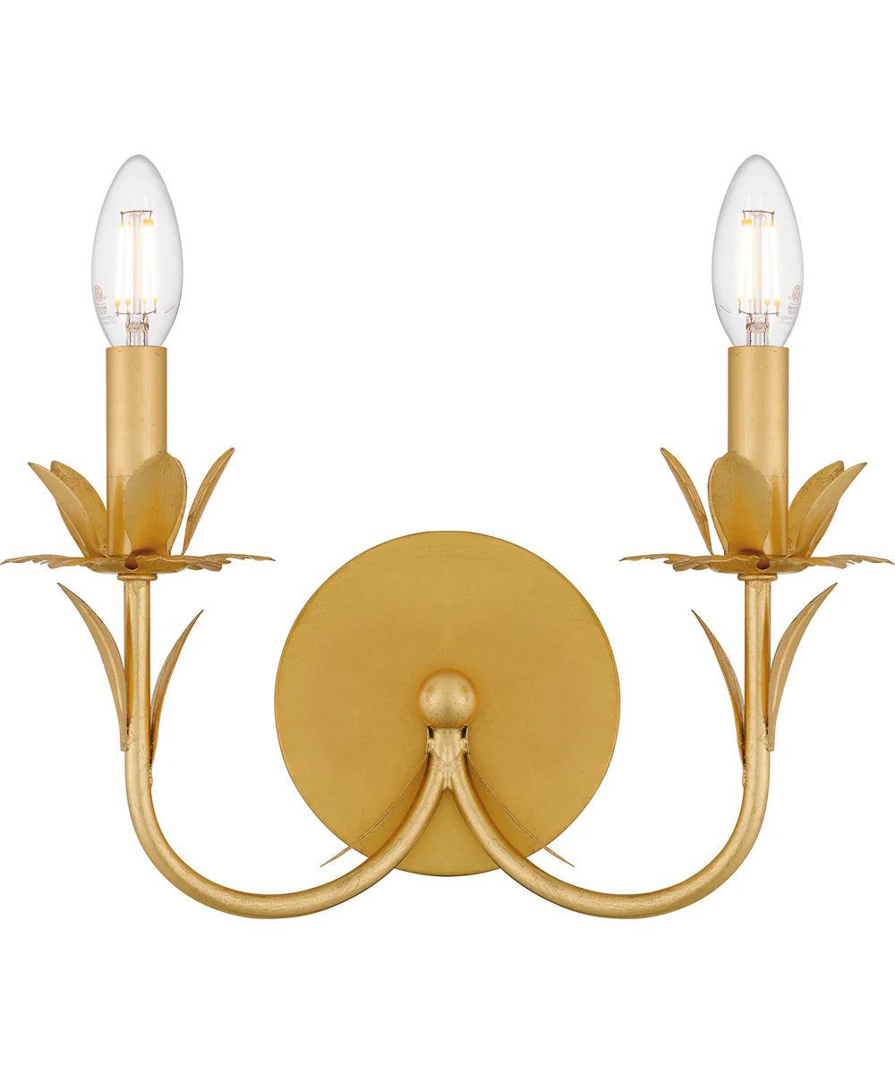 Maria Small 2-light Wall Sconce Gold Leaf