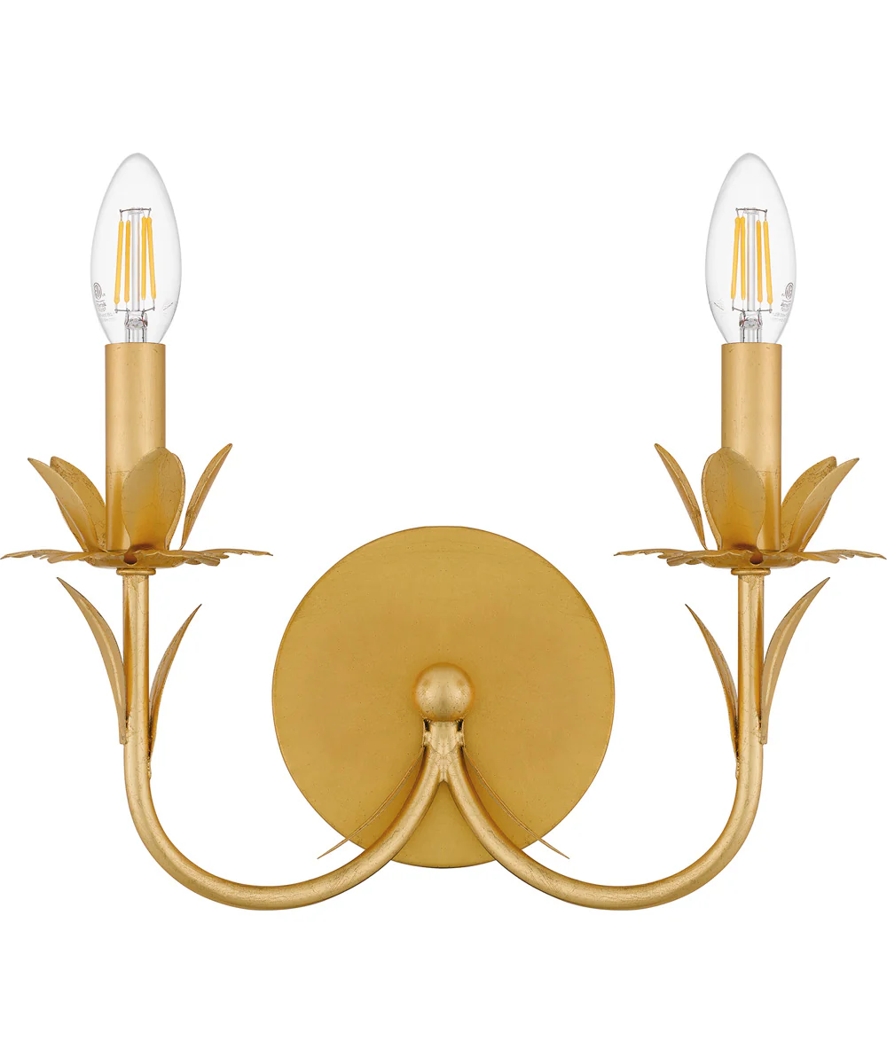 Maria Small 2-light Wall Sconce Gold Leaf - Image 2
