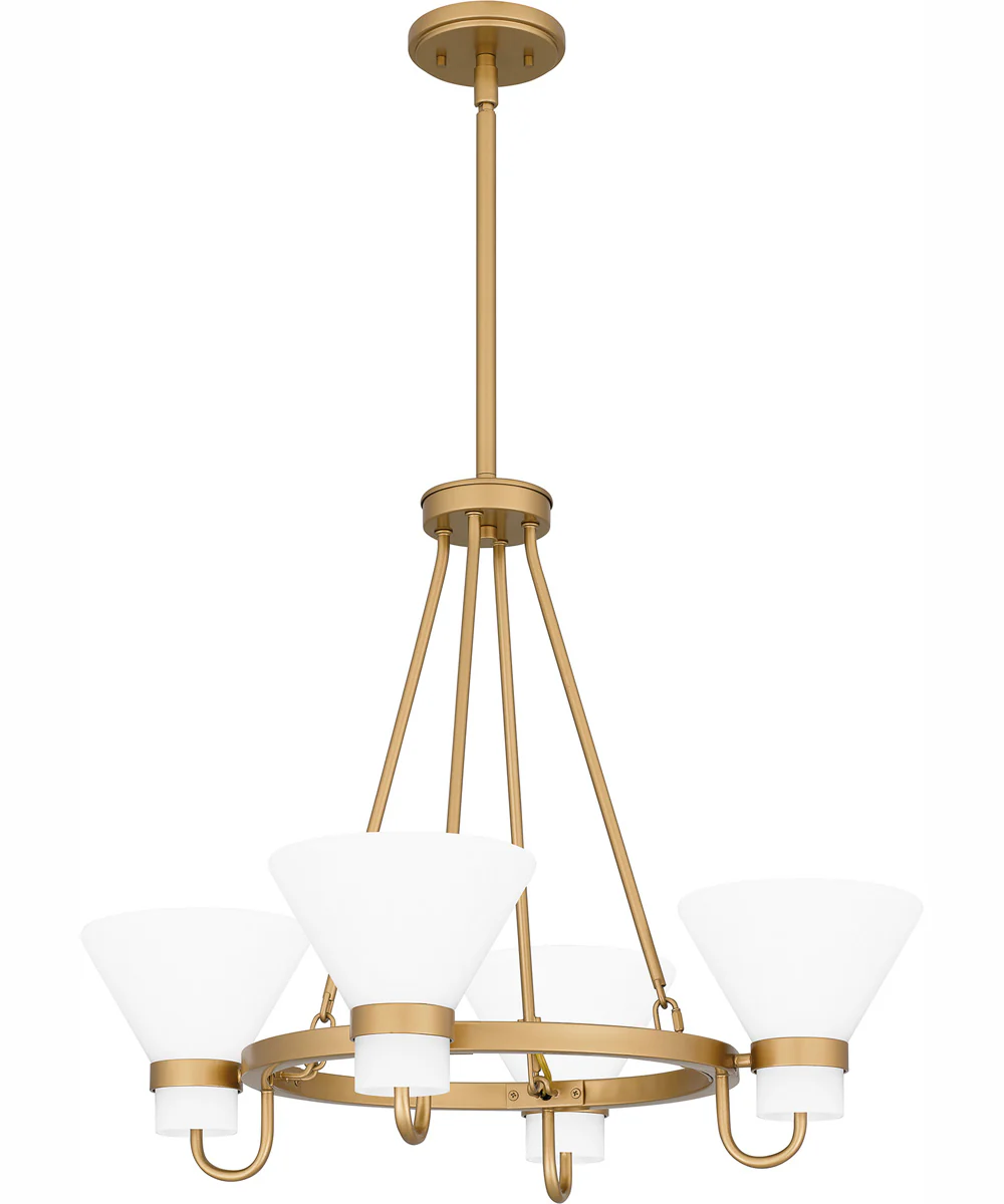 Marigold 4-light Chandelier Nouveau Painted Weathered Brass - Image 2