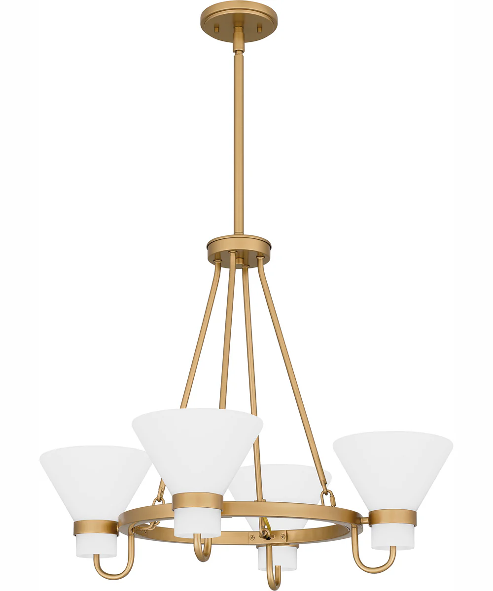 Marigold 4-light Chandelier Nouveau Painted Weathered Brass - Image 3