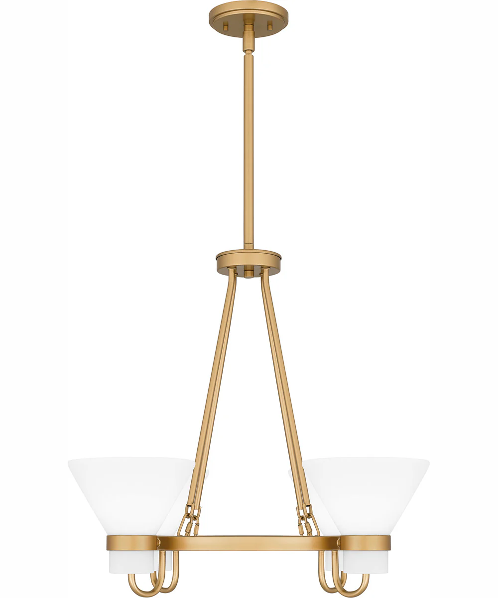 Marigold 4-light Chandelier Nouveau Painted Weathered Brass - Image 4