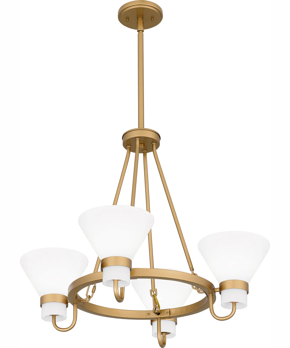 Marigold 4-light Chandelier Nouveau Painted Weathered Brass - Image 5