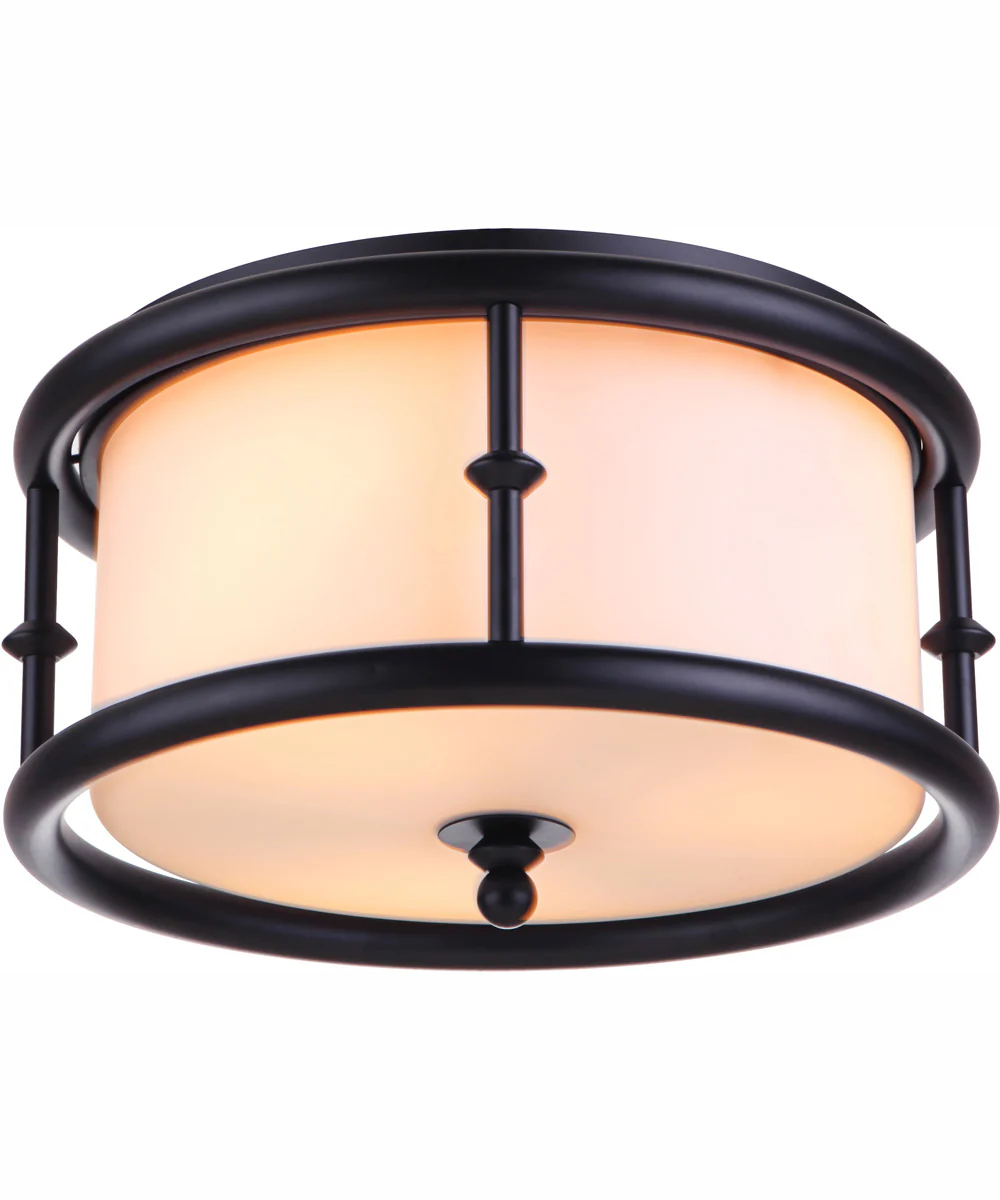 Marlowe 3-Light Flush Mount Flat Black - Image 2
