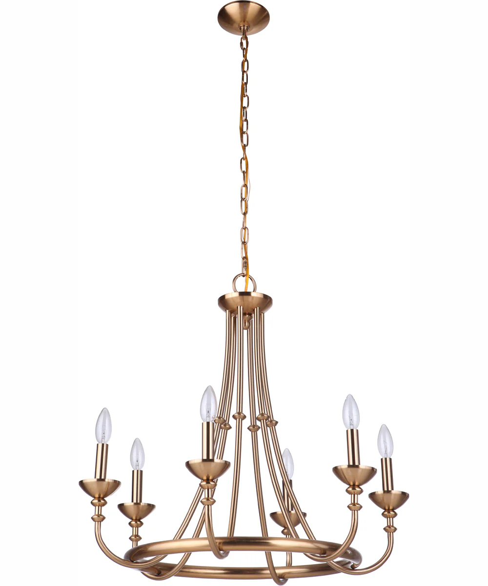 Marlowe 6-Light Chandelier Satin Brass