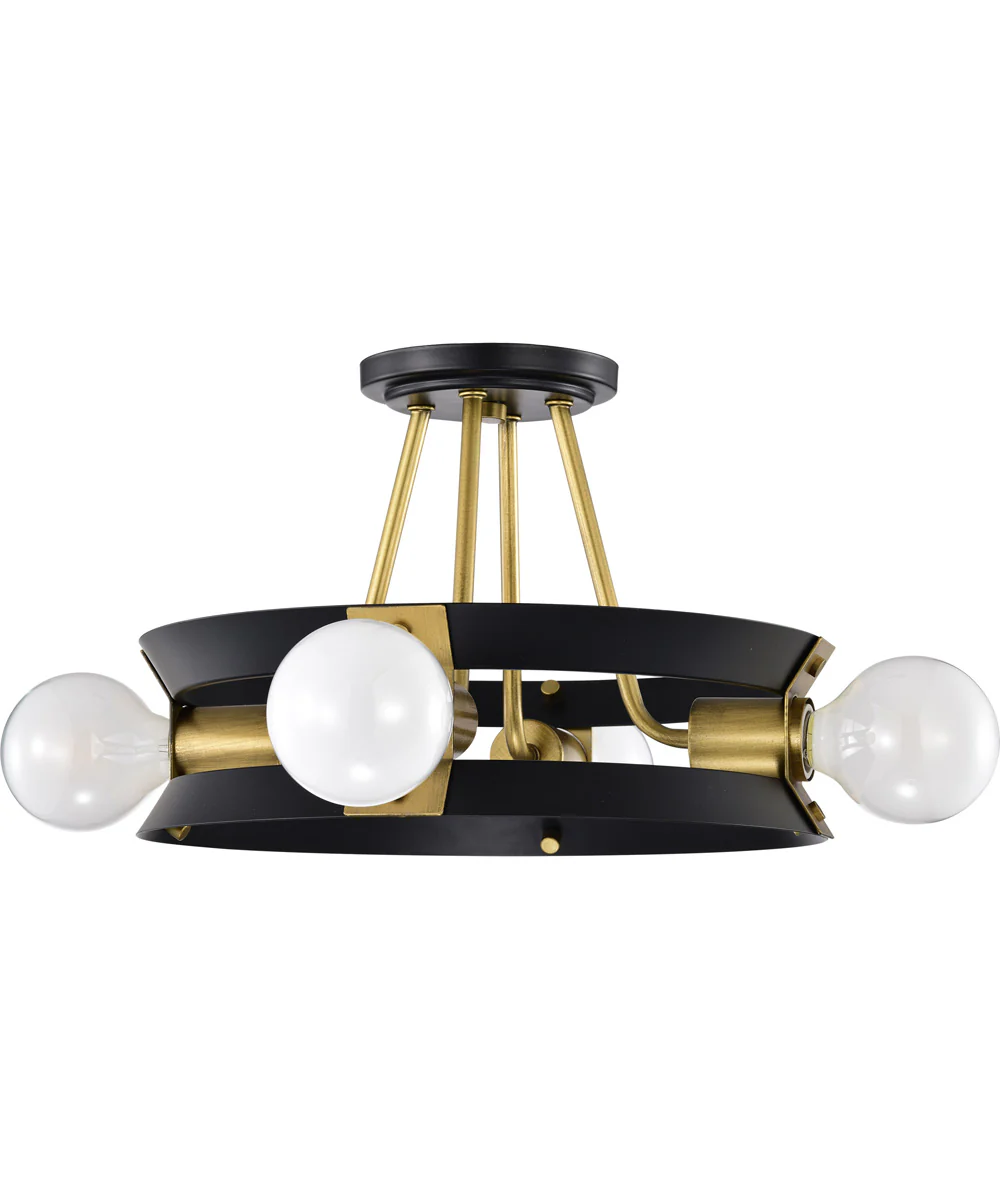 Marsden 4-Light Close-to-Ceiling Matte Black - Image 3