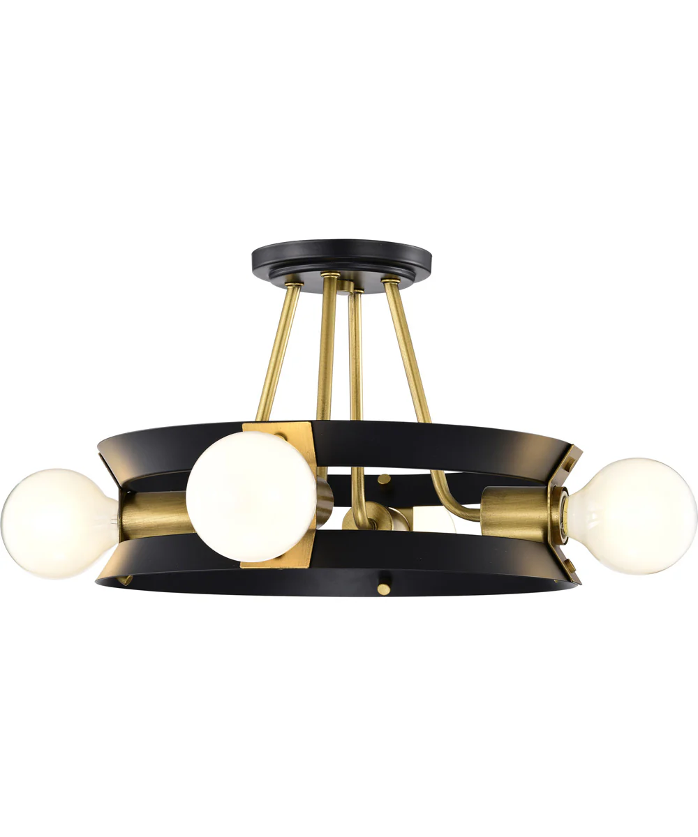 Marsden 4-Light Close-to-Ceiling Matte Black - Image 4