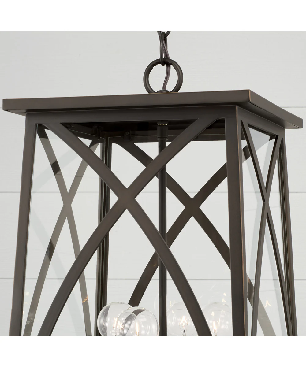 Marshall 4-Light Outdoor Hanging-Lantern Rain or Shine - Oiled Bronze - Image 2