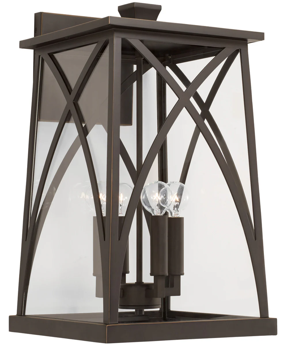 Marshall 4-Light Outdoor Wall-Lantern Rain or Shine - Oiled Bronze