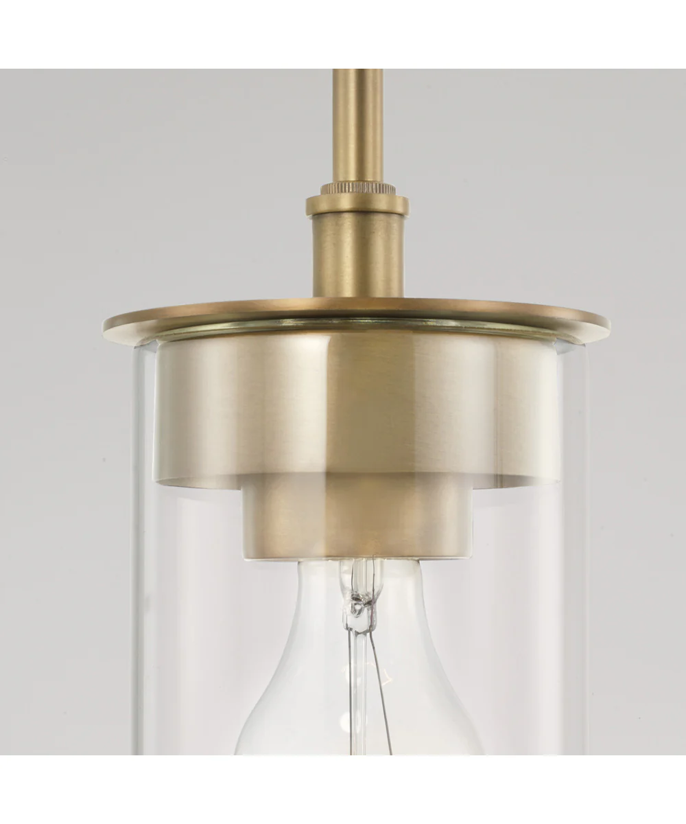 Mason 1-Light Dual-Mount Semi-Flush/Pendant Mount In Aged Brass - Image 4