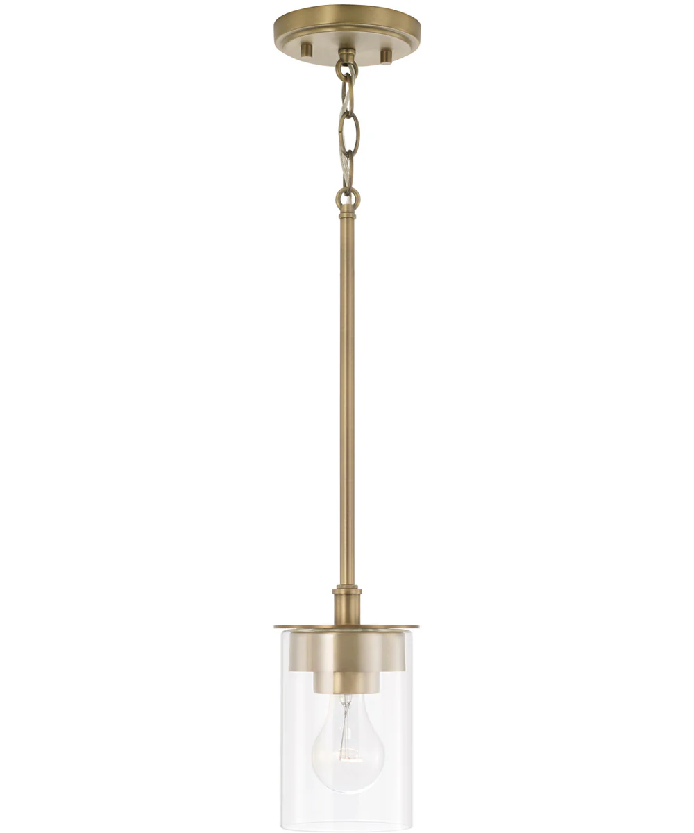 Mason 1-Light Dual-Mount Semi-Flush/Pendant Mount In Aged Brass - Image 5