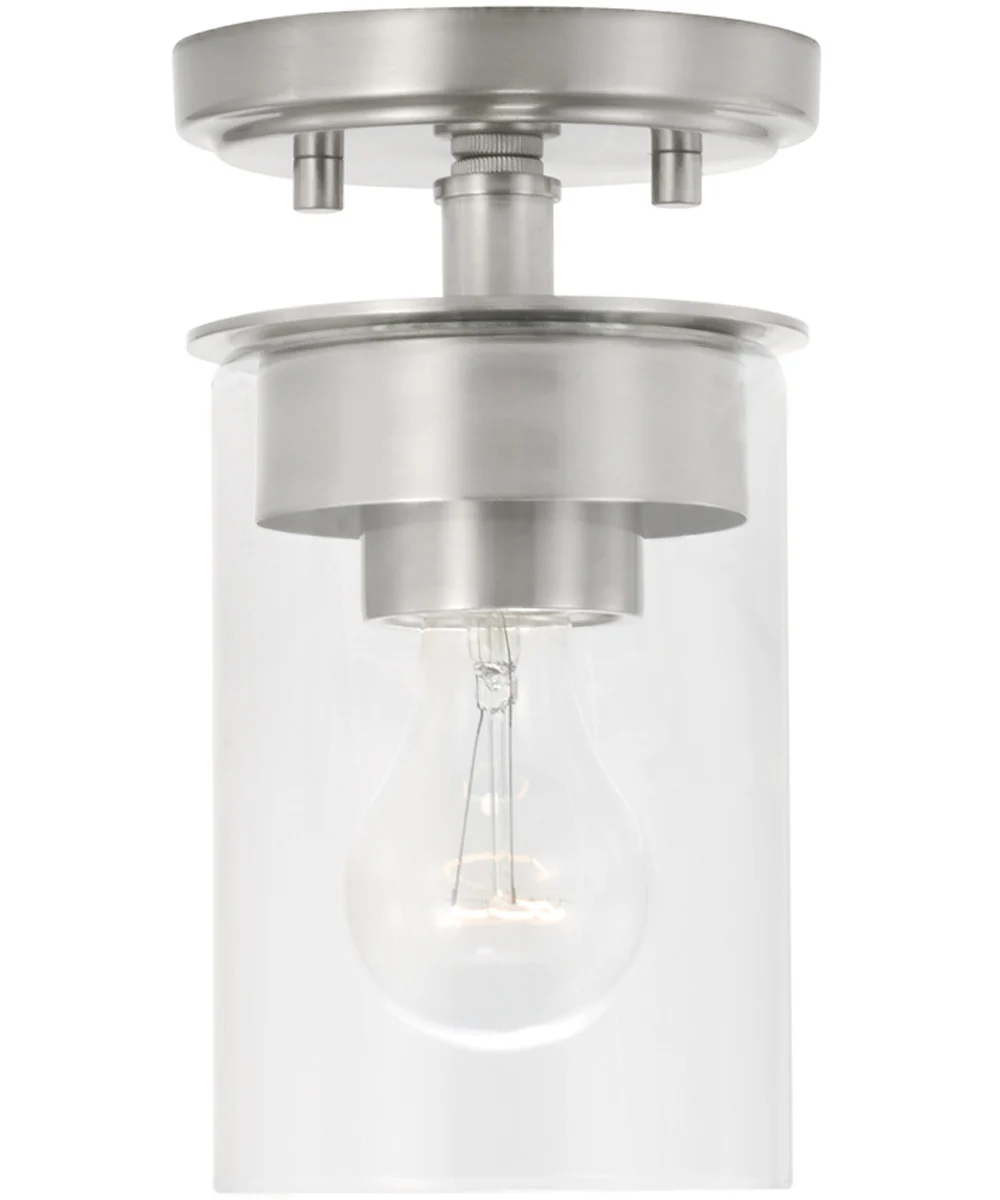 Mason 1-Light Dual-Mount Semi-Flush/Pendant Mount In Brushed Nickel
