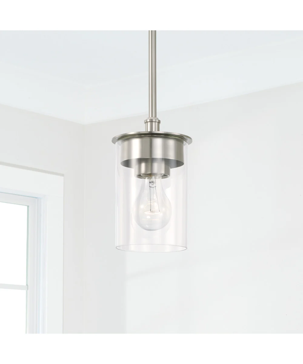 Mason 1-Light Dual-Mount Semi-Flush/Pendant Mount In Brushed Nickel - Image 3