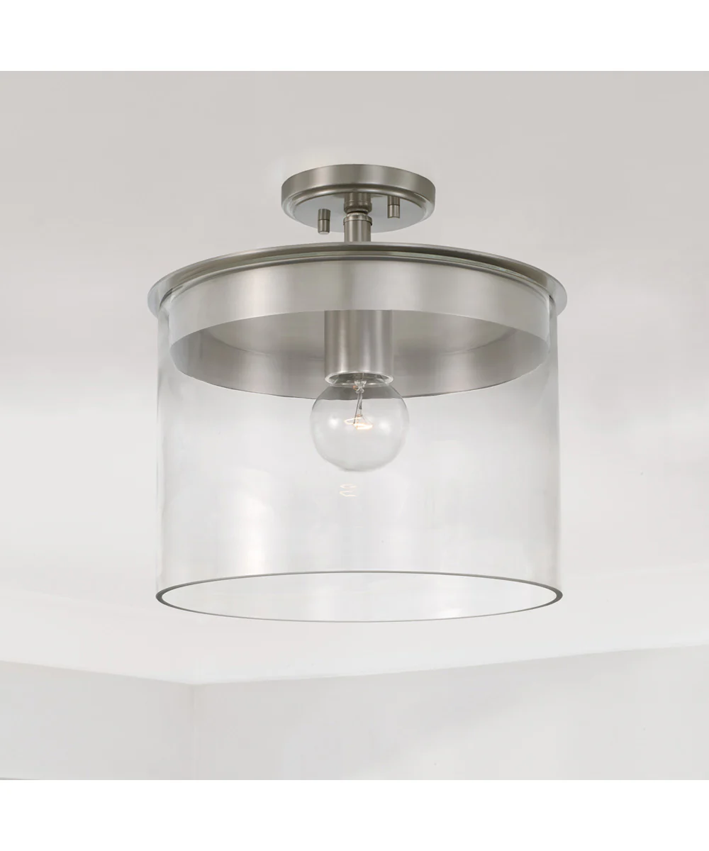 Mason 1-Light Dual-Mount Semi-Flush/Pendant Mount In Brushed Nickel - Image 5