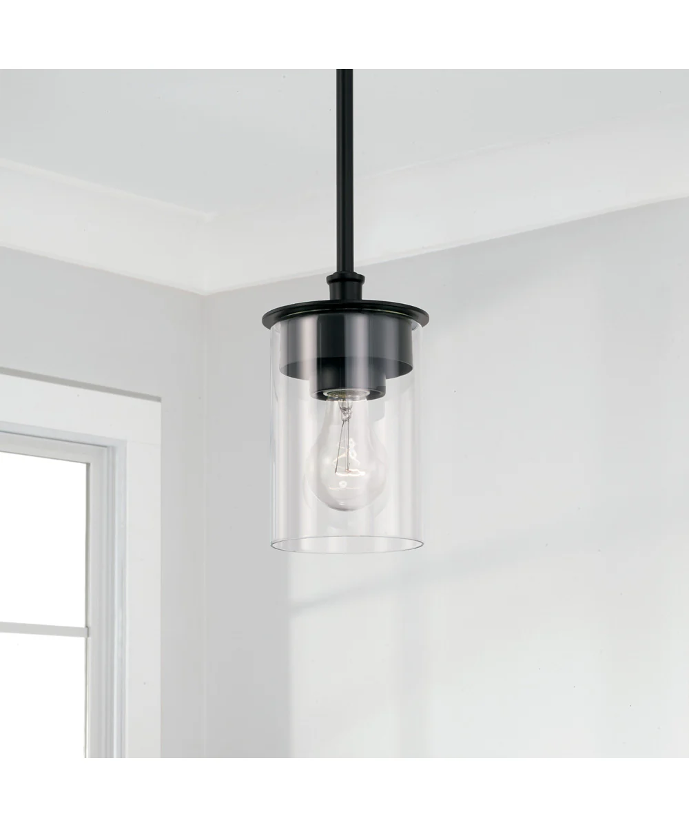 Mason 1-Light Dual-Mount Semi-Flush/Pendant Mount In Matte Black - Image 3